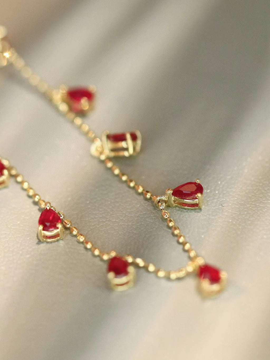 18K水滴紅寶石頸鏈