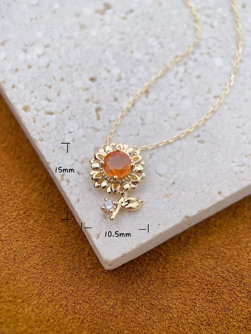 18k黃金向日葵芬達項鍊