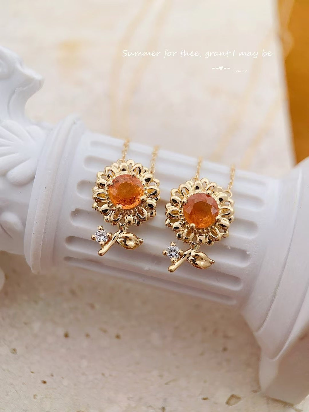 18k黃金向日葵芬達項鍊