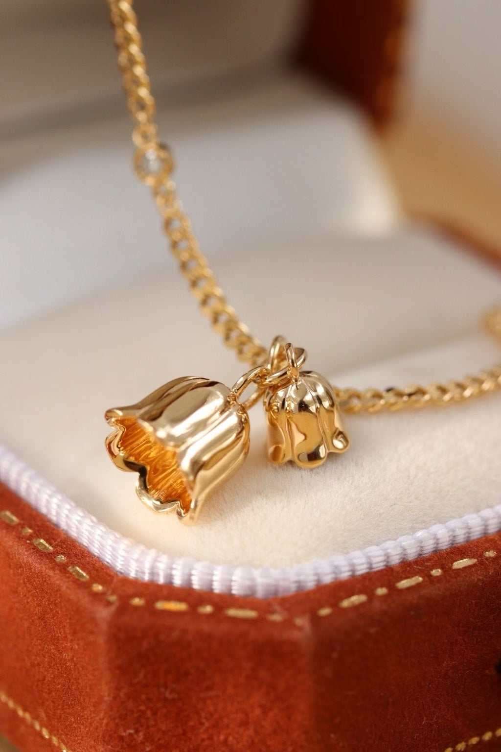 18K金鈴蘭花鑽石腳鏈