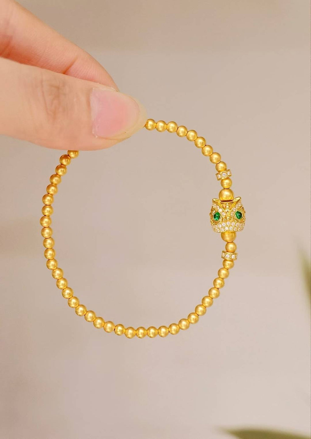 18k綠寶莫桑鑽舞獅手鏈