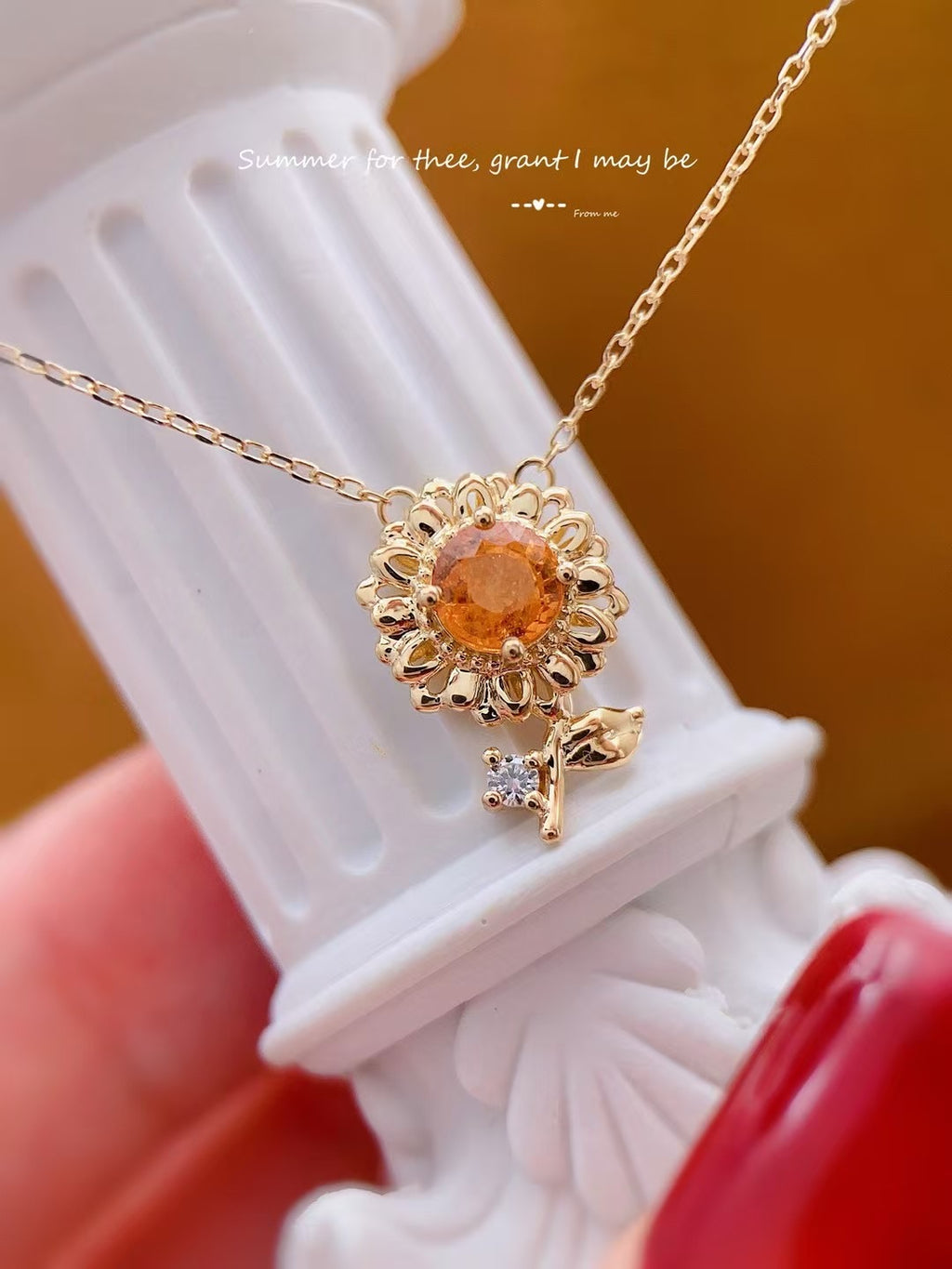 18k黃金向日葵芬達項鍊