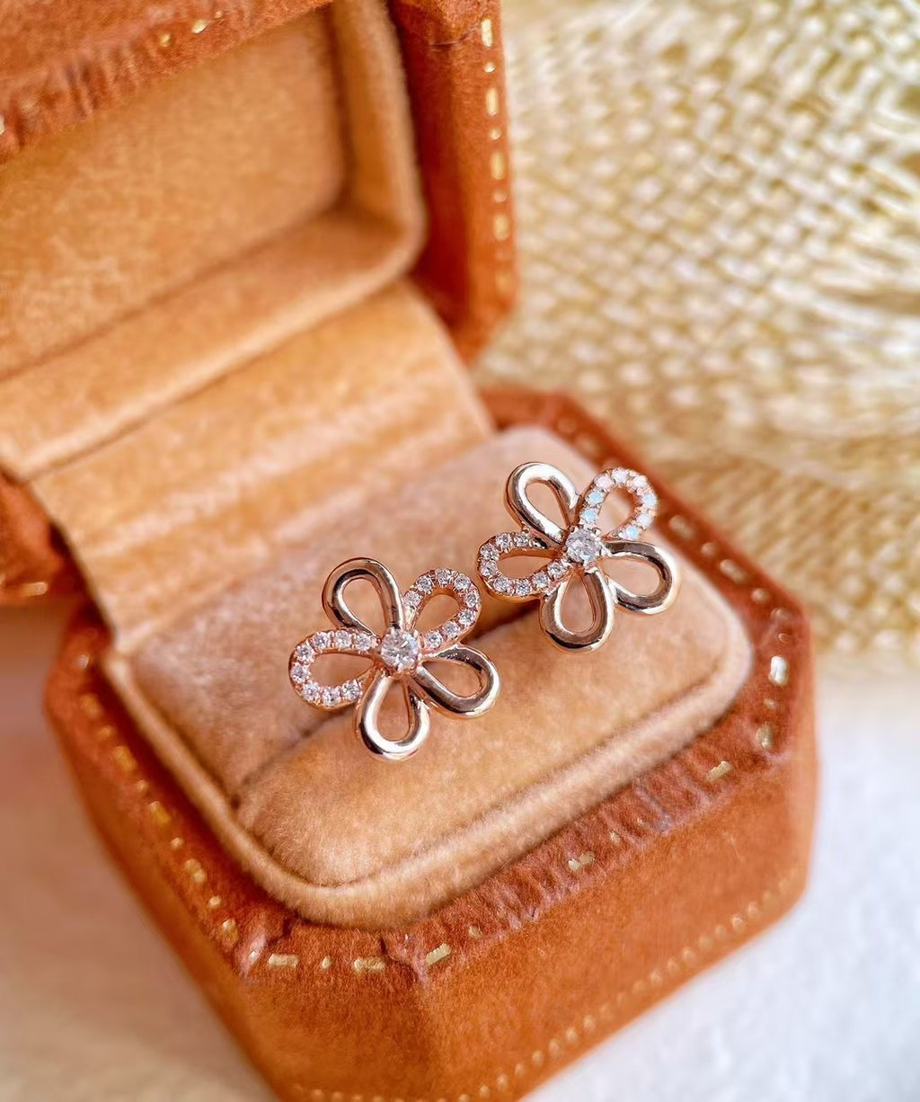 18k鑽石花朵耳環