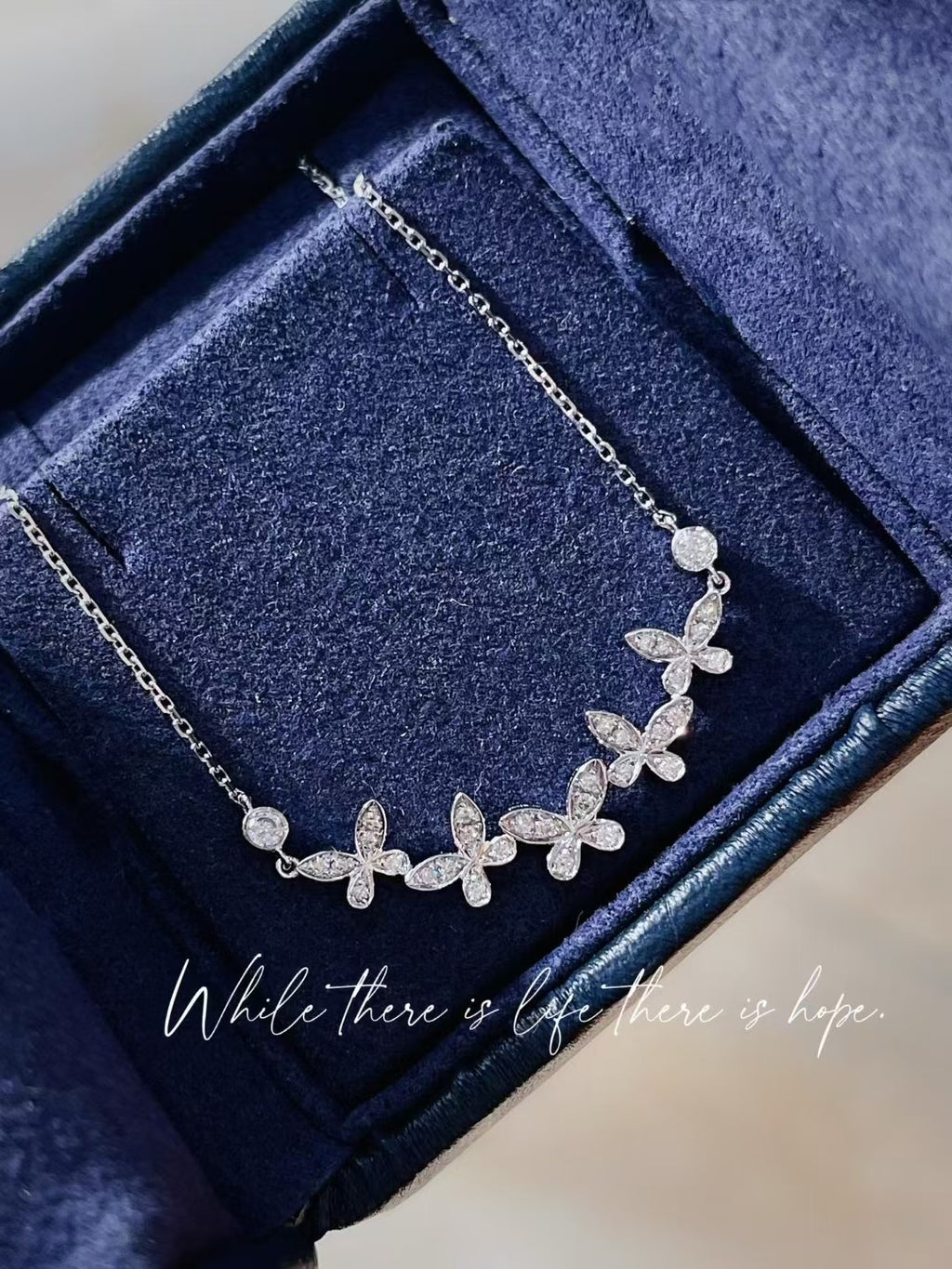 18K金蝴蝶款鑽石項鍊