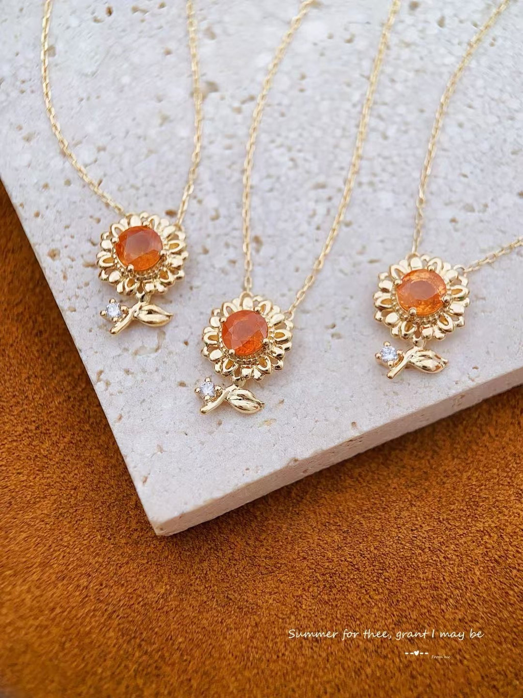 18k黃金向日葵芬達項鍊