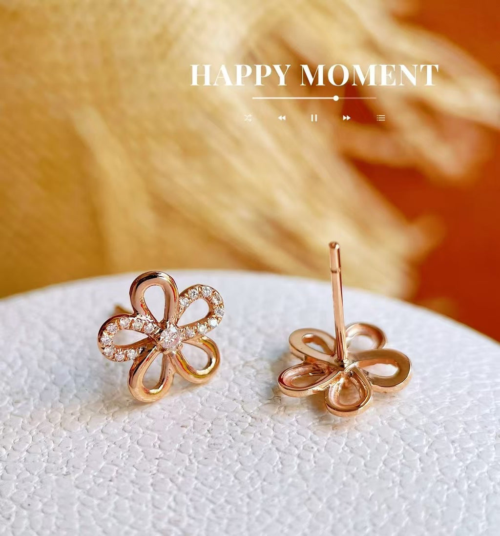 18k鑽石花朵耳環