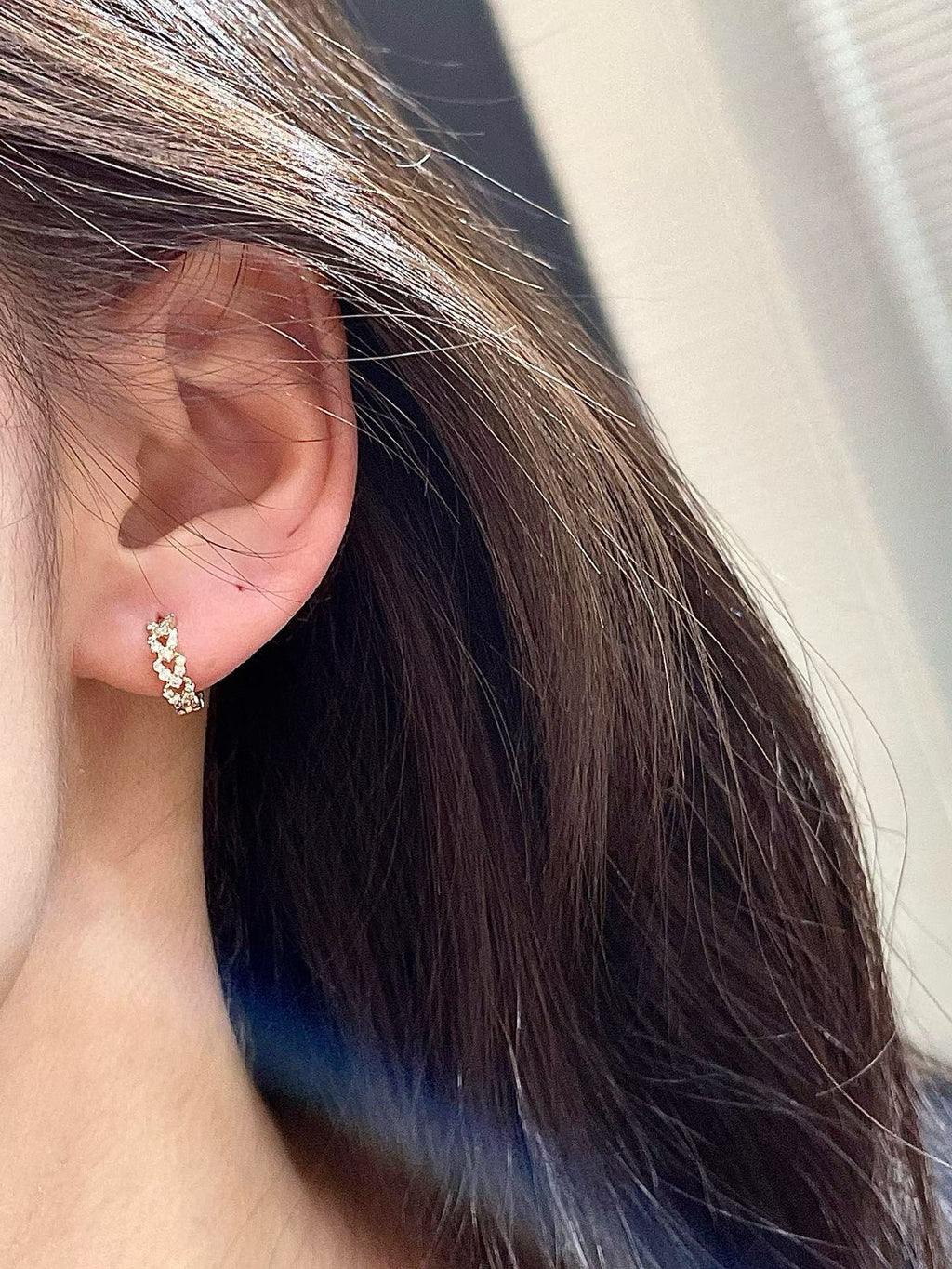 18K麥穗鑽石耳環