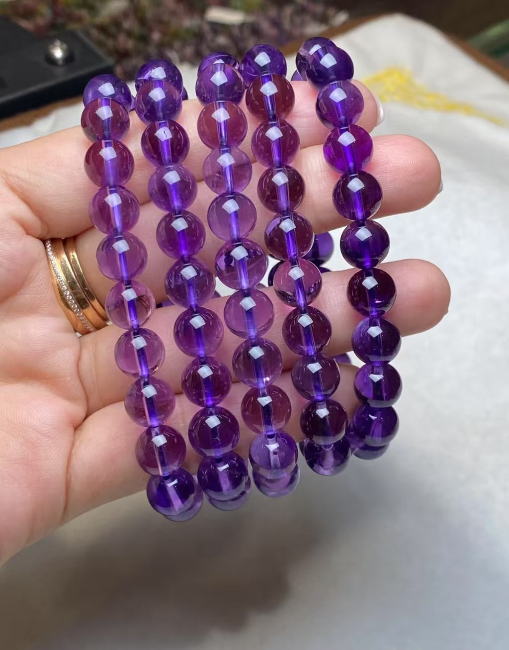 乌拉圭天然紫水晶9mm手鏈