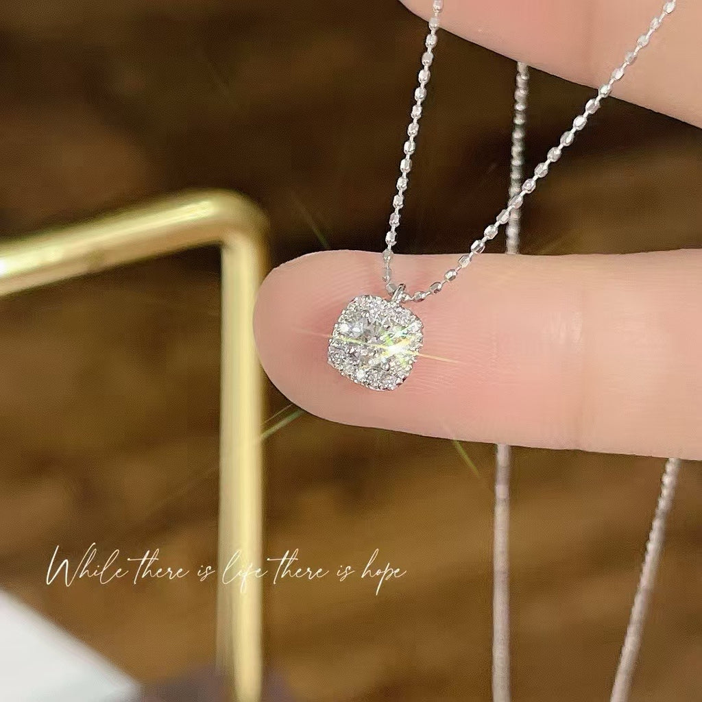 18k金鑲天然鑽石項鏈