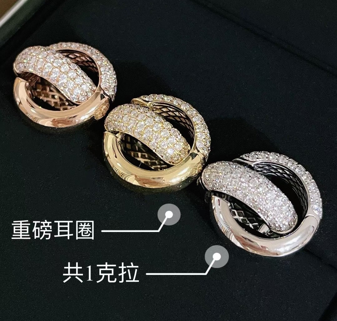 18K鑲天然鑽石耳環