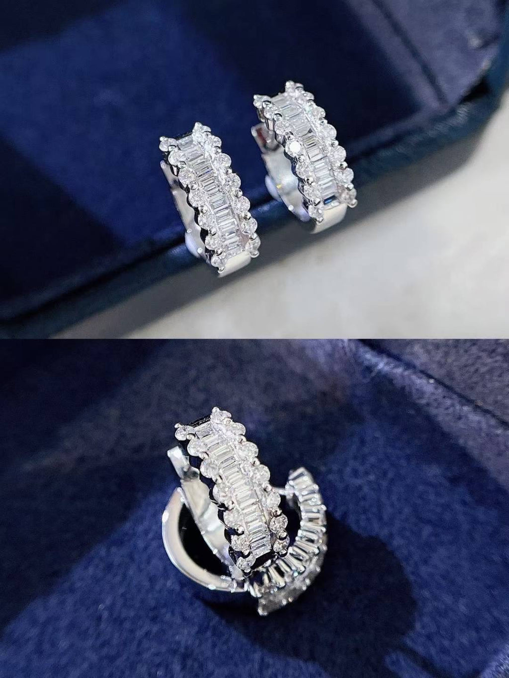 18k金天然鑽石耳環