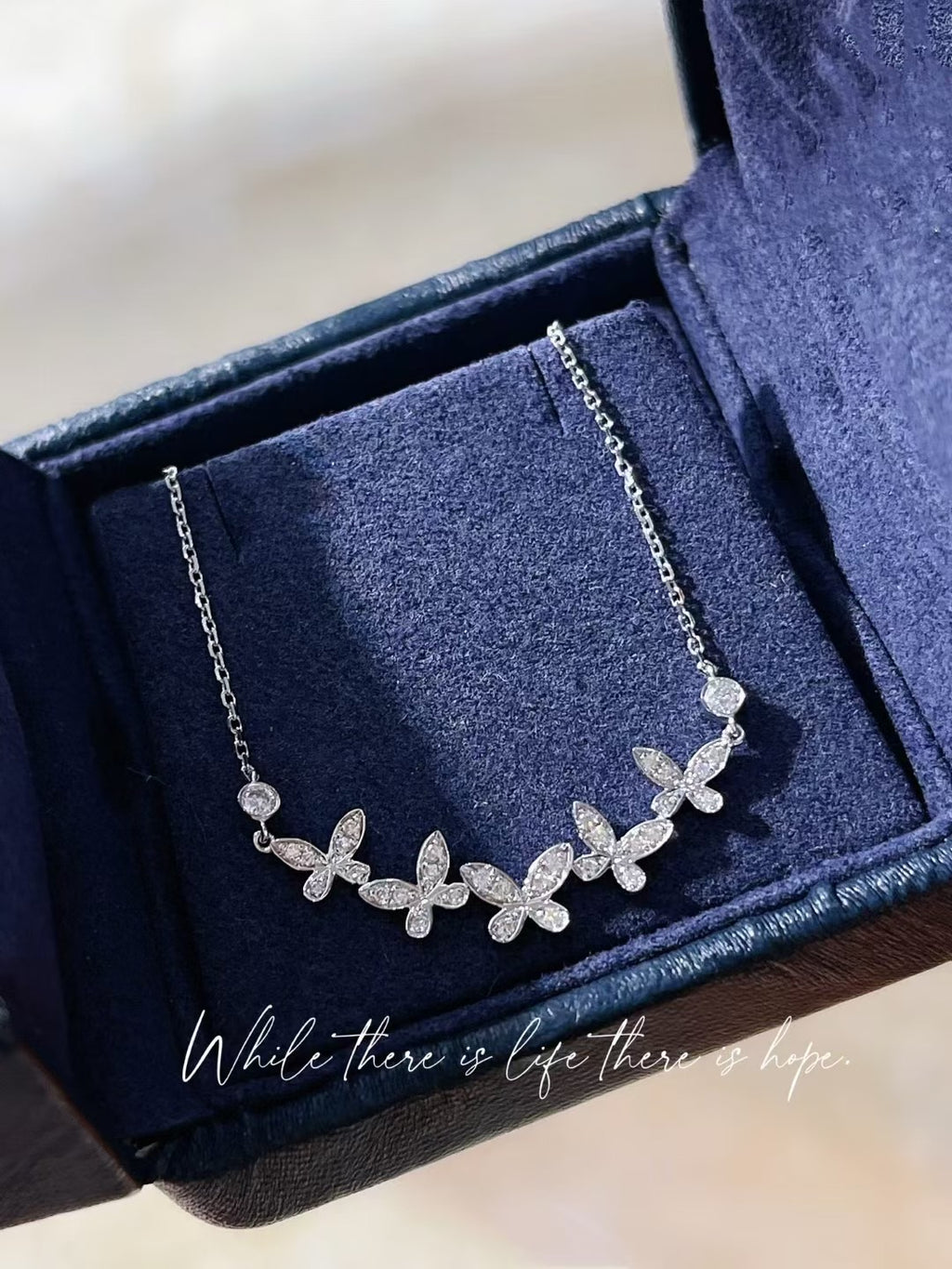 18K金蝴蝶款鑽石項鍊