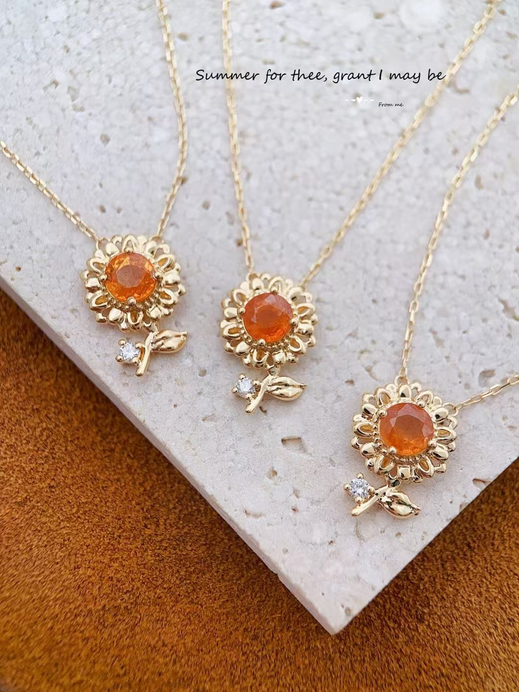 18k黃金向日葵芬達項鍊