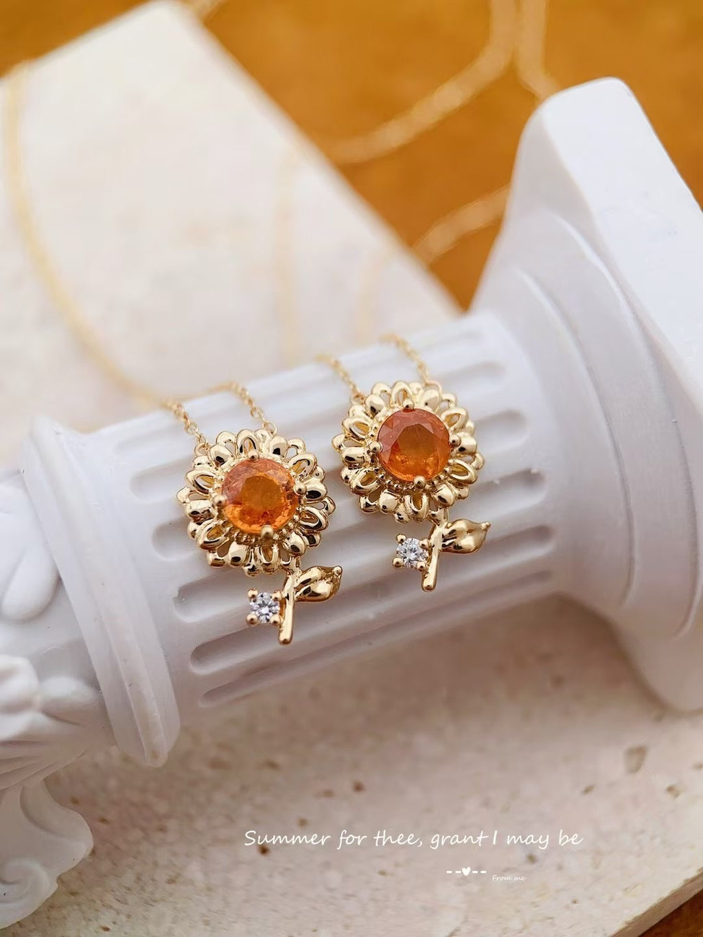 18k黃金向日葵芬達項鍊