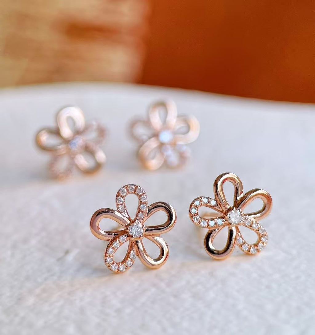 18k鑽石花朵耳環