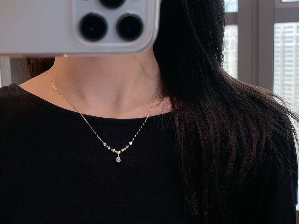 18k鑲嵌培育鑽石頸鏈