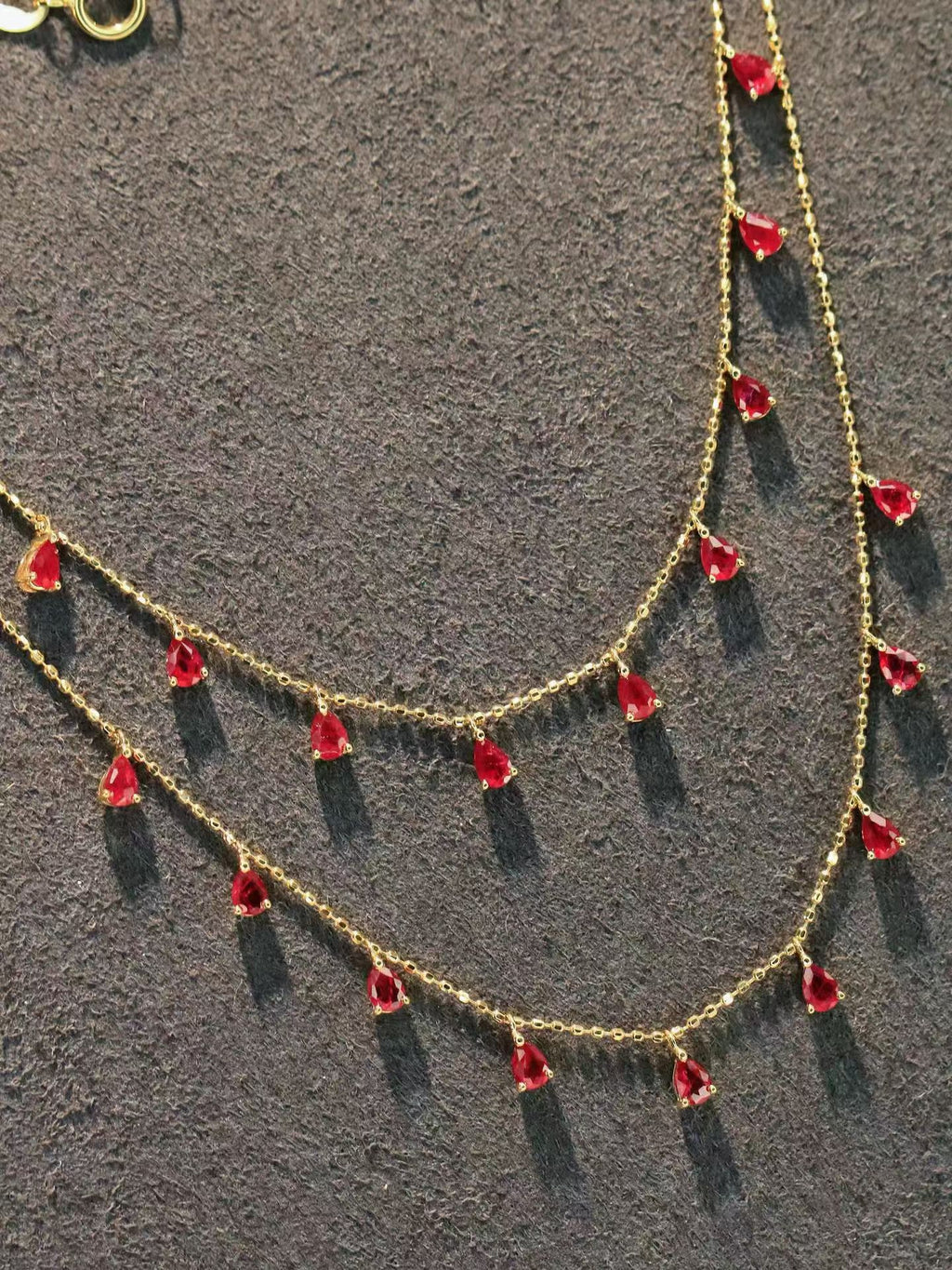 18K水滴紅寶石頸鏈
