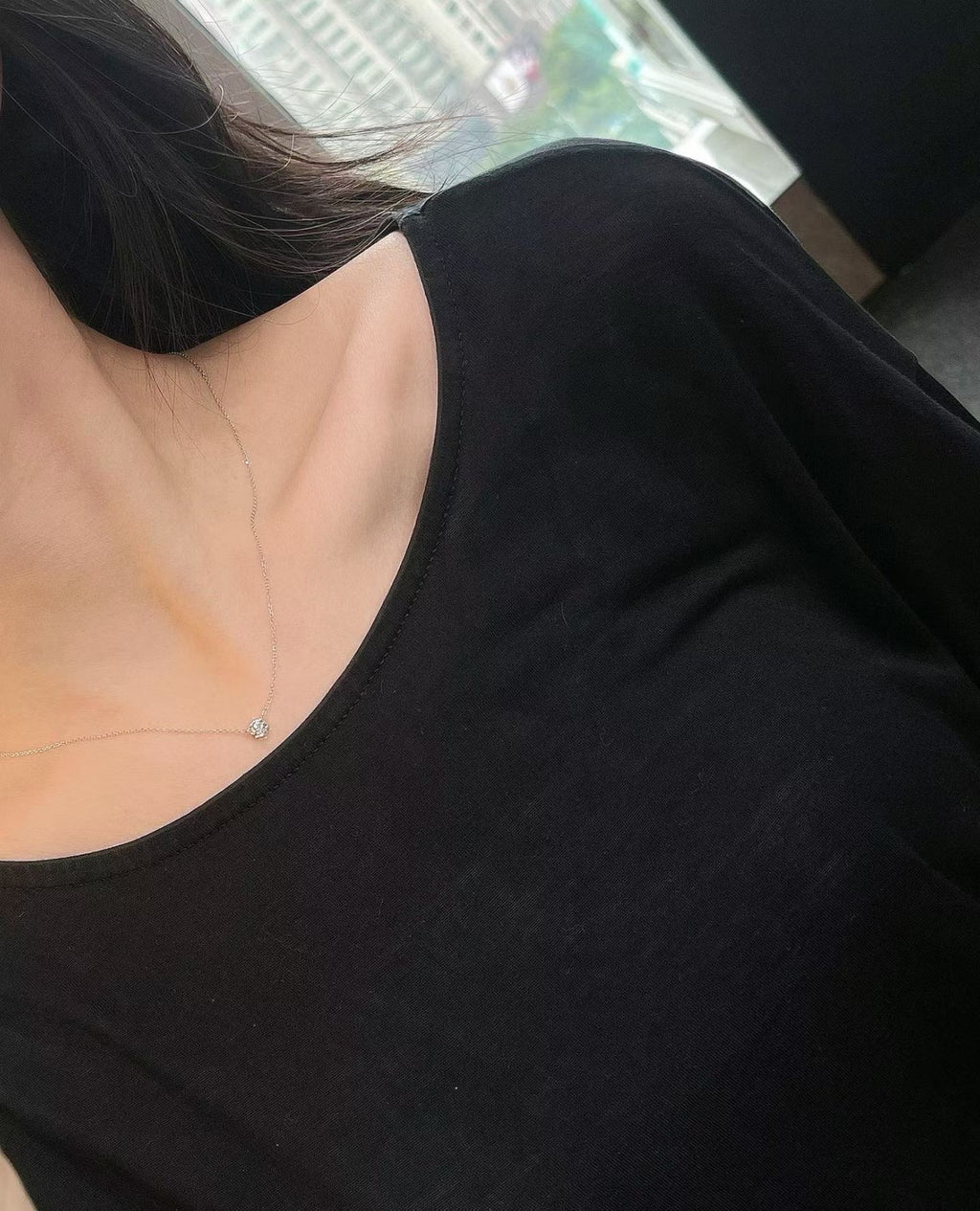 18k鑲嵌天然鑽石頸鏈