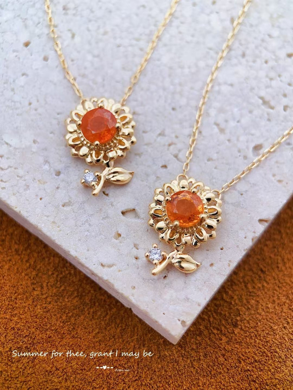 18k黃金向日葵芬達項鍊