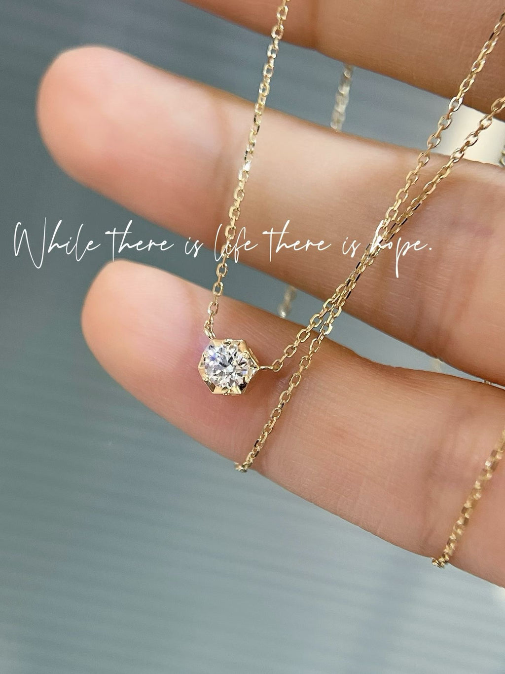 18k鑲嵌天然鑽石頸鏈