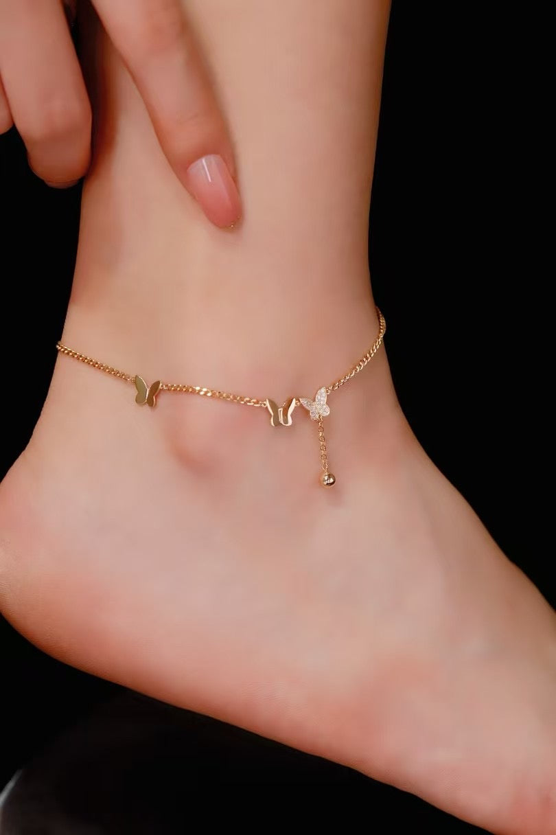 18K金鑽石腳鏈
