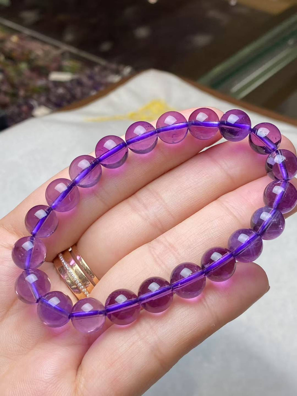 乌拉圭天然紫水晶9mm手鏈