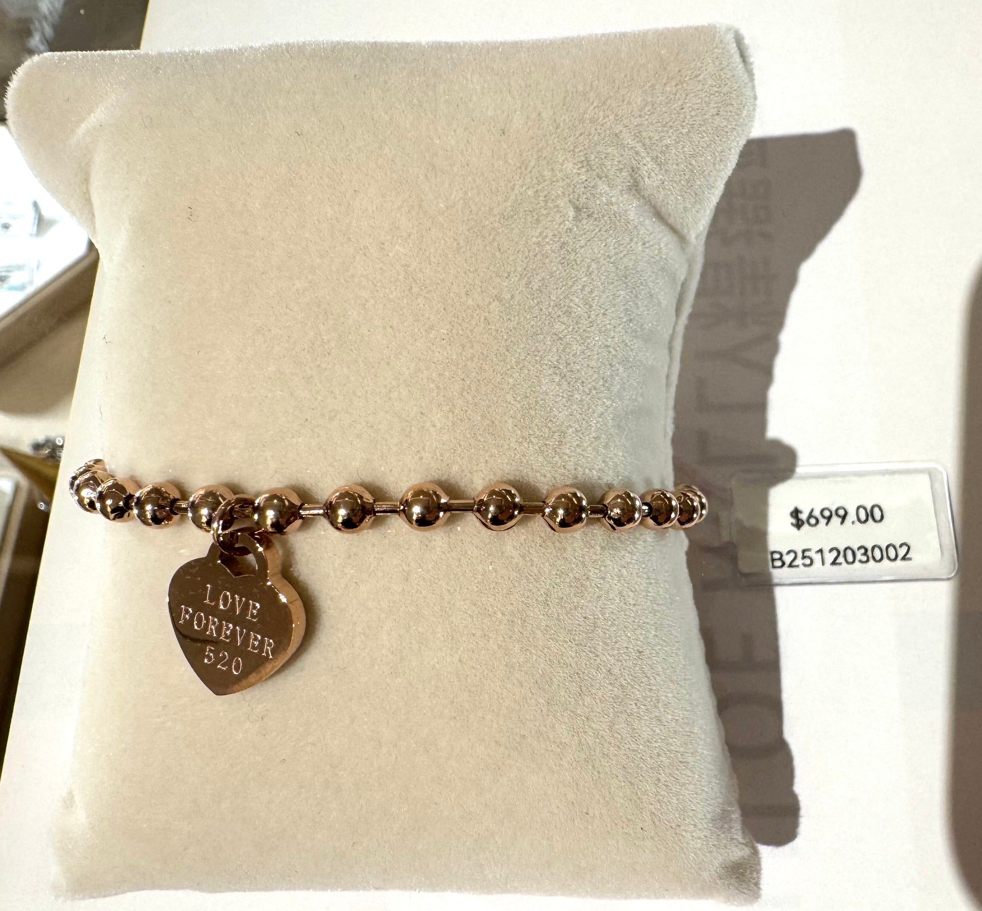 18K鍍鈦鋼圓珠手鏈 B251203002