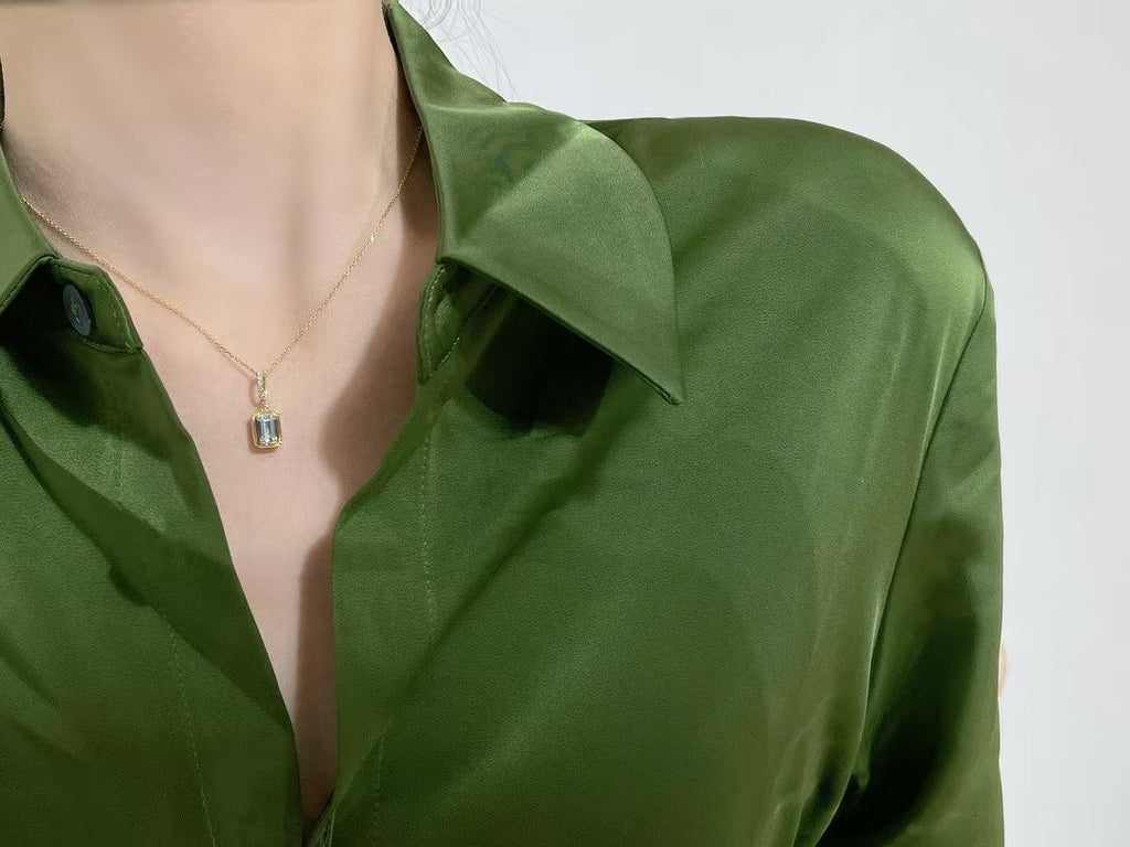 18K天然鑽石海藍寶頸鏈