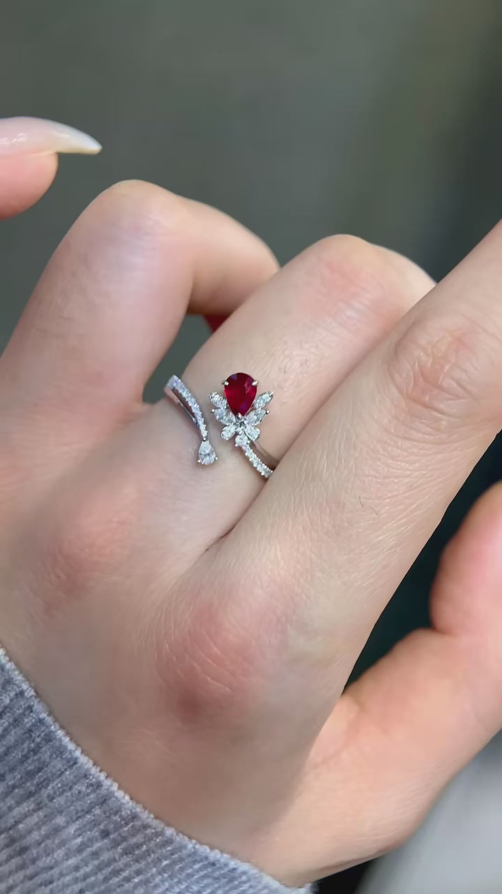 18k金鑲紅寶石戒指